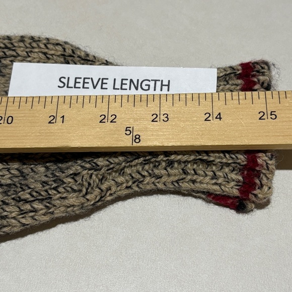 VTG Eddie Bauer Men Legends 100% Wool Knit Sweater Sz M Tan Black Grandpa Fisher - Picture 7 of 9